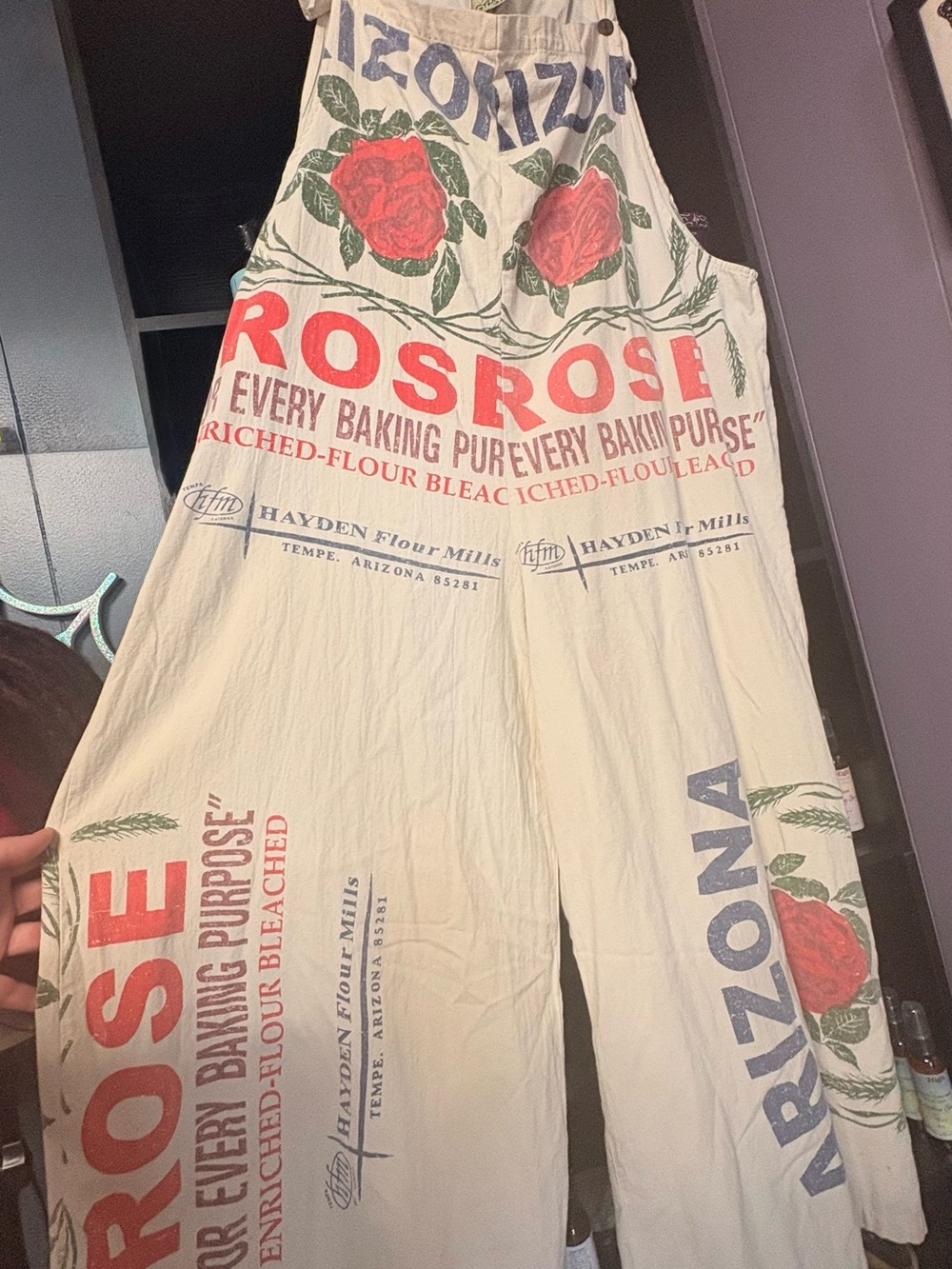 Jaded Gypsy Cream Graphic Rose Print Jumpsuit